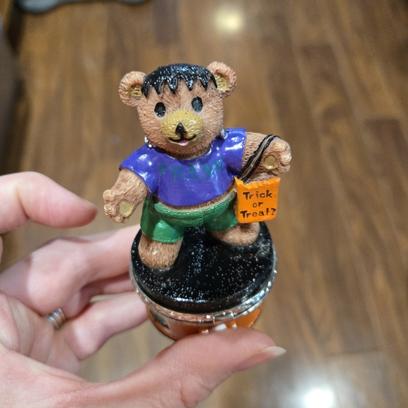 Claire's 1999 Frankenstein Halloween Bear Trinket Box Vintage - Picture 5 of 5